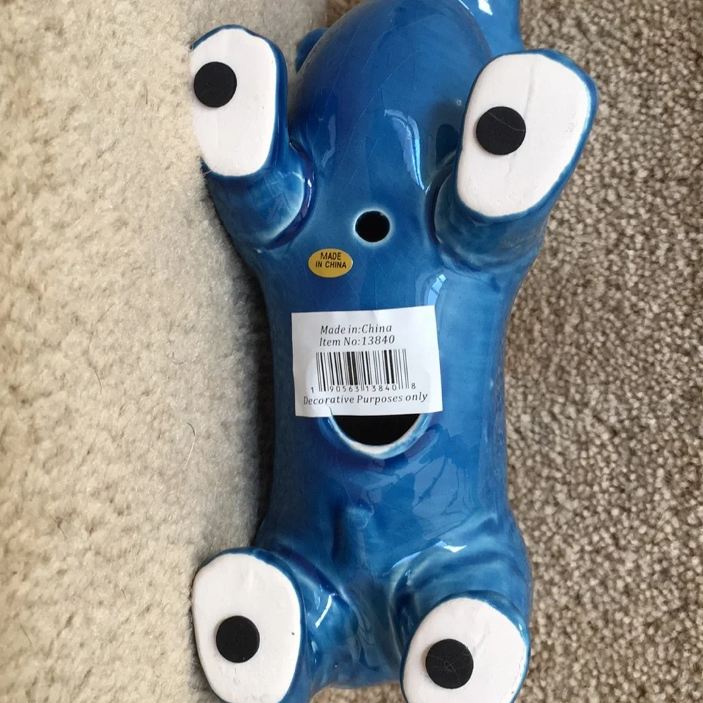 Dachshund decor piece in blue.